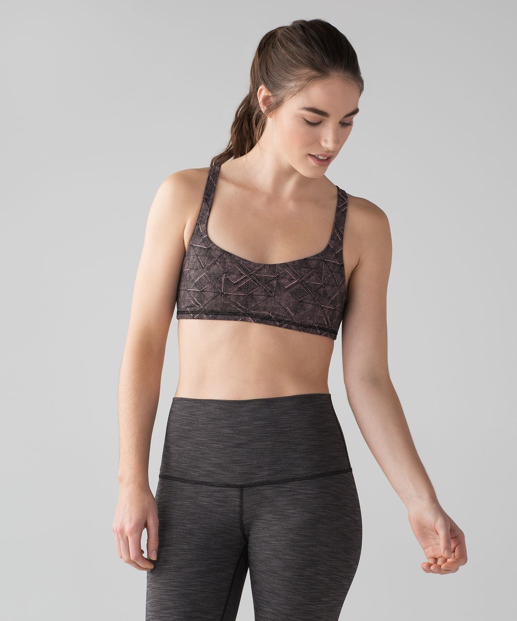 Lululemon Free To Be Bra - Formation Quicksand Black - lulu fanatics