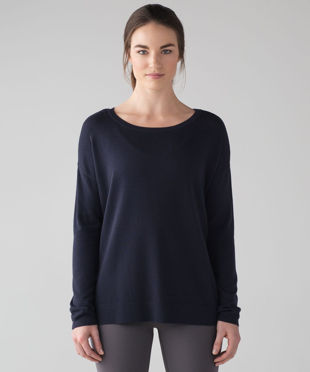 Lululemon Floral Flock Pullover Velvet Sweatshirt Midnight Navy Size 8  W3AXQS