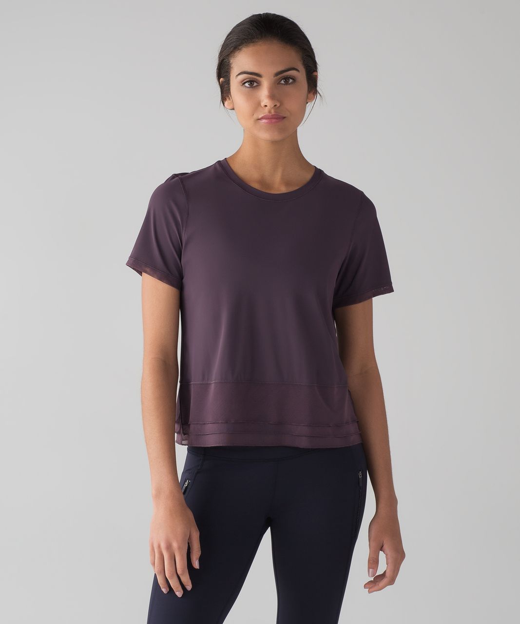 Lululemon Sole Training Short Sleeve (UV Protection) - Black Currant