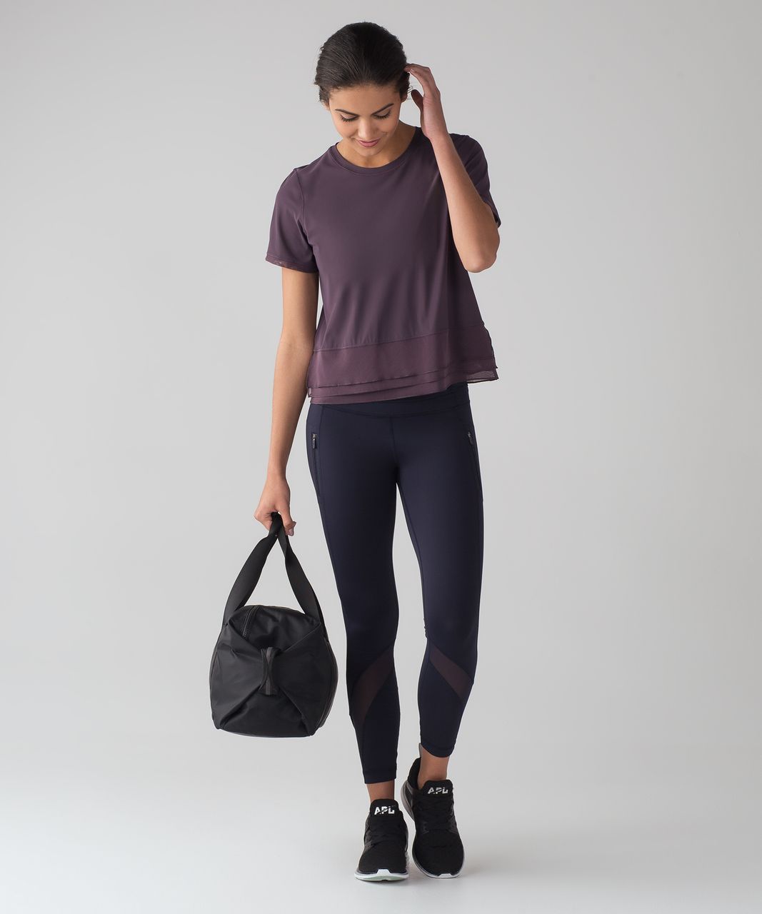 Lululemon Sole Training Short Sleeve (UV Protection) - Black Currant