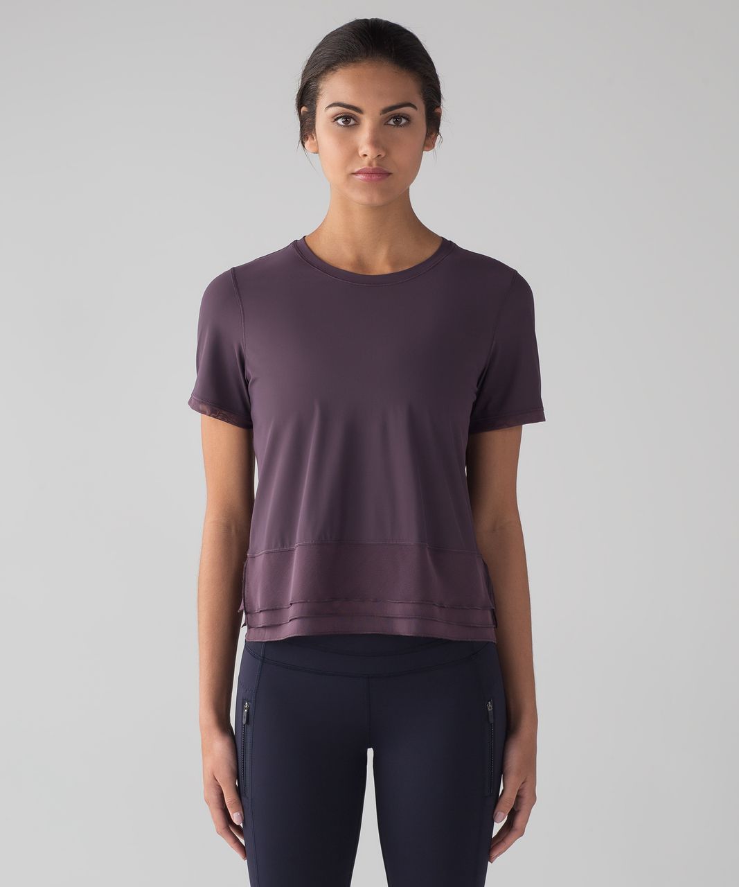 Lululemon Sole Training Short Sleeve (UV Protection) - Black Currant