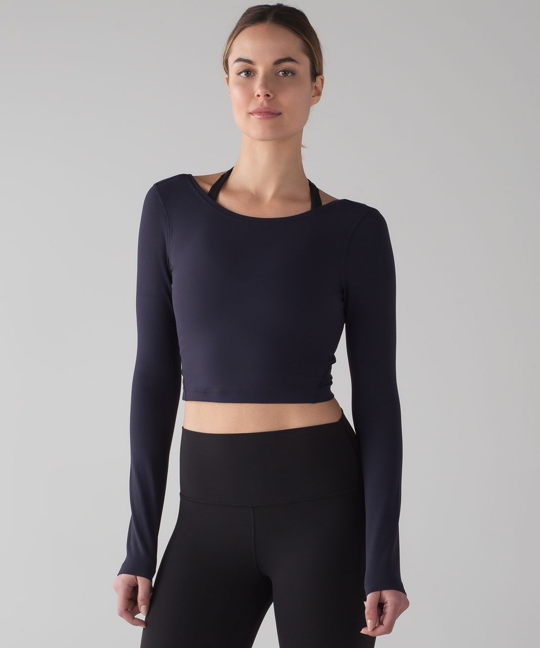 Lululemon Arise Cropped Long Sleeve - Midnight Navy