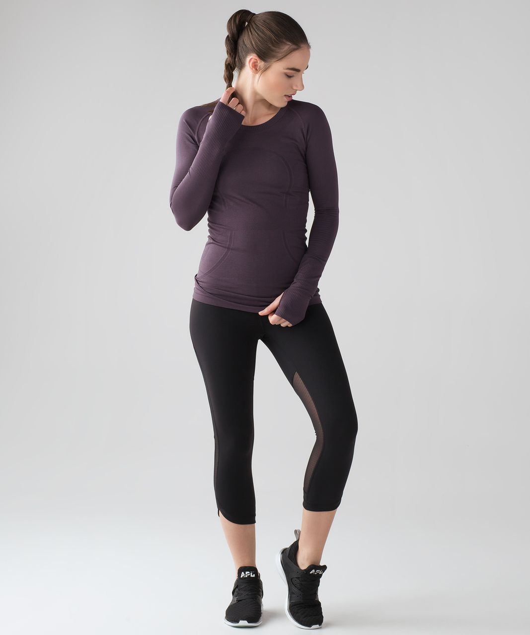 Lululemon Swiftly Tech Long Sleeve Crew - Black Currant / Black Currant