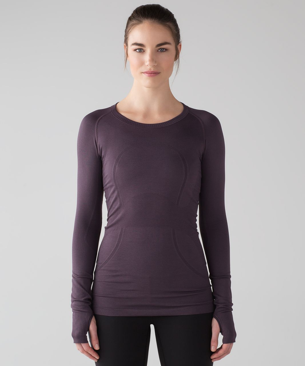 Lululemon Swiftly Tech Long Sleeve Crew - Black / White / Black - lulu  fanatics