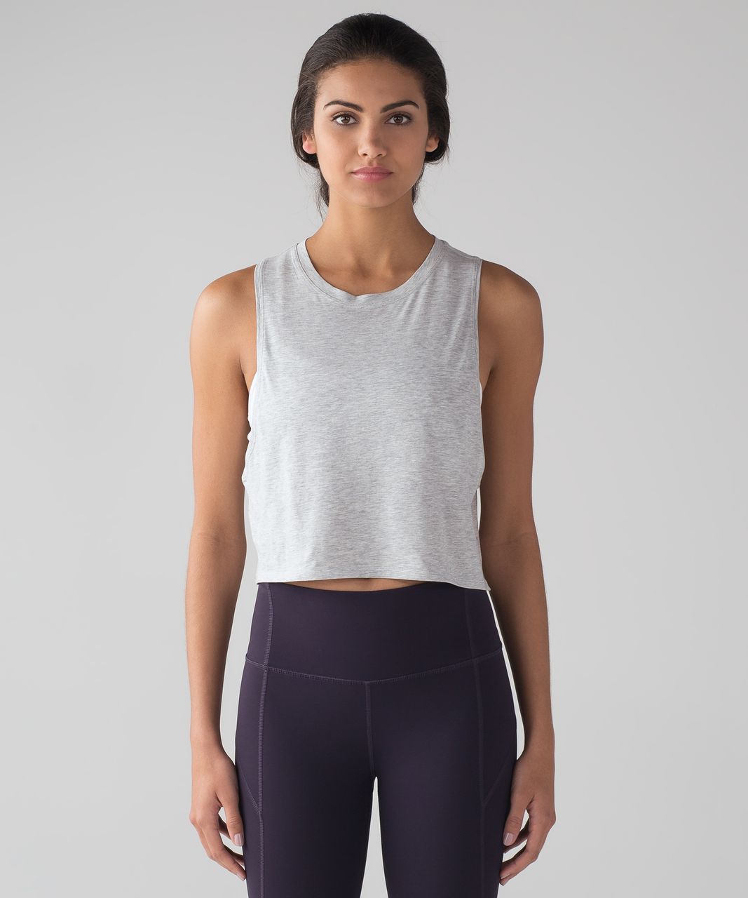 Lululemon Cut Back Crop Tank - Heathered Vapor