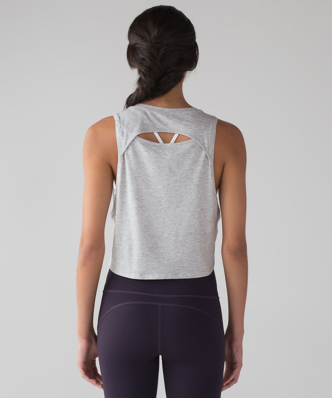 Lululemon Cut Back Crop Tank - Heathered Vapor