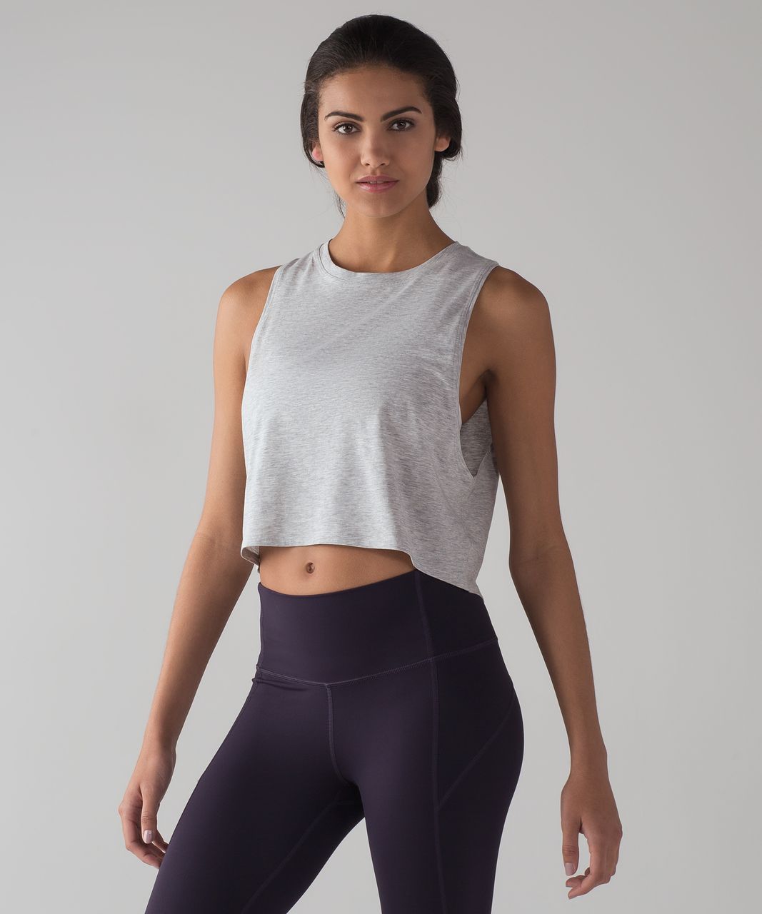 Lululemon Cut Back Crop Tank - Heathered Vapor