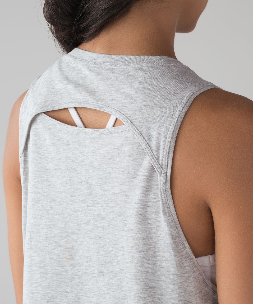 Lululemon Cut Back Crop Tank - Heathered Vapor