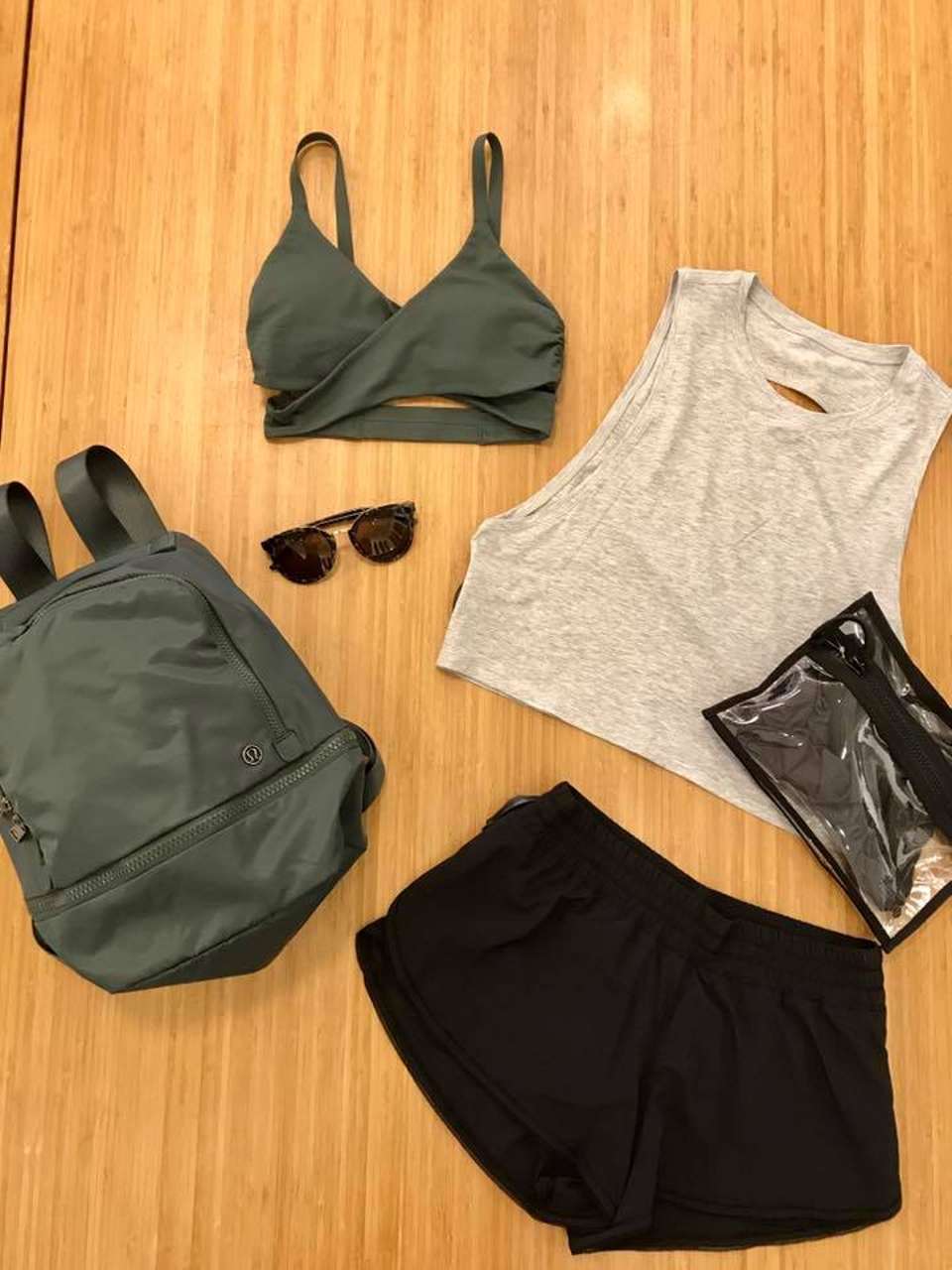 Lululemon Cut Back Crop Tank - Heathered Vapor