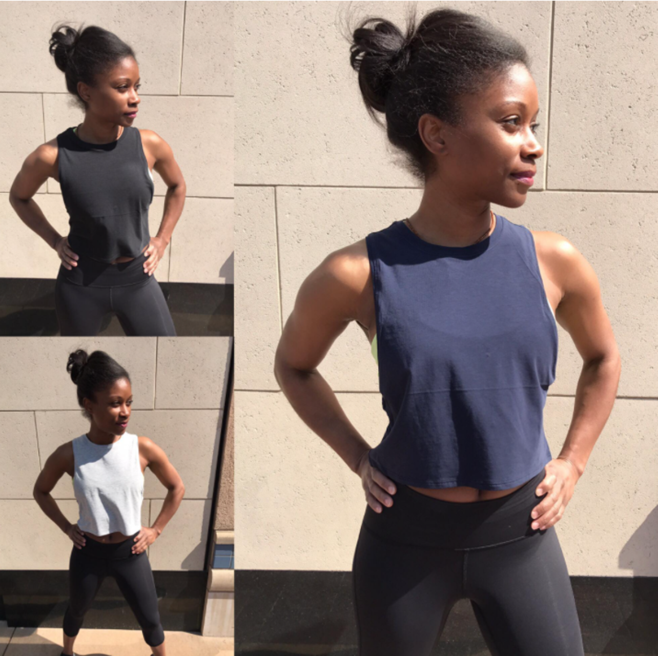 Lululemon Cut Back Crop Tank - Heathered Vapor