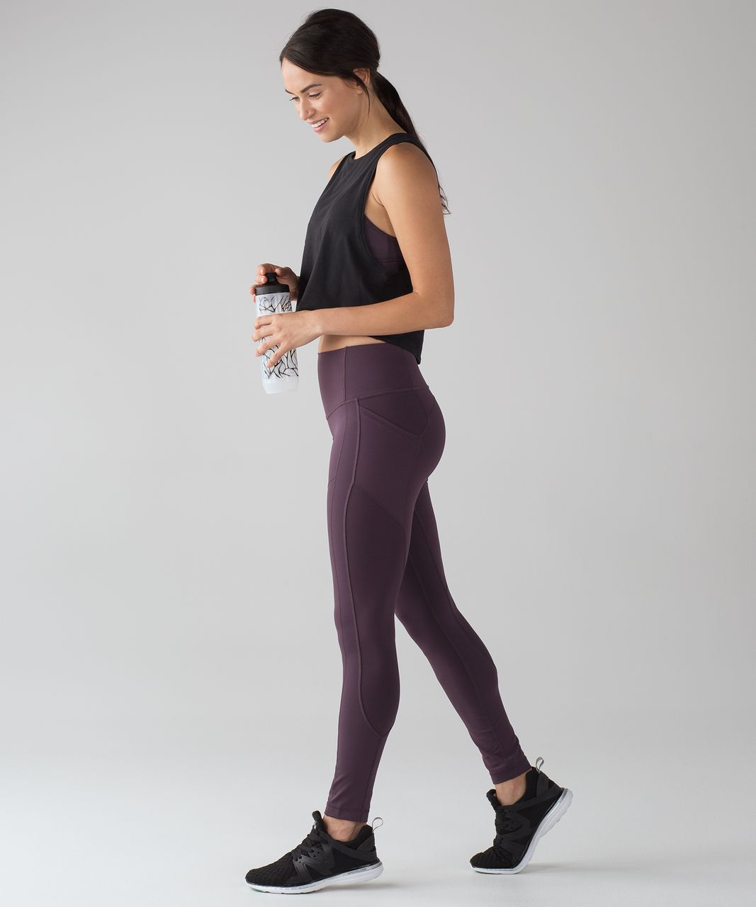 Lululemon Cut The Crop - Black / Vintage Pink - lulu fanatics