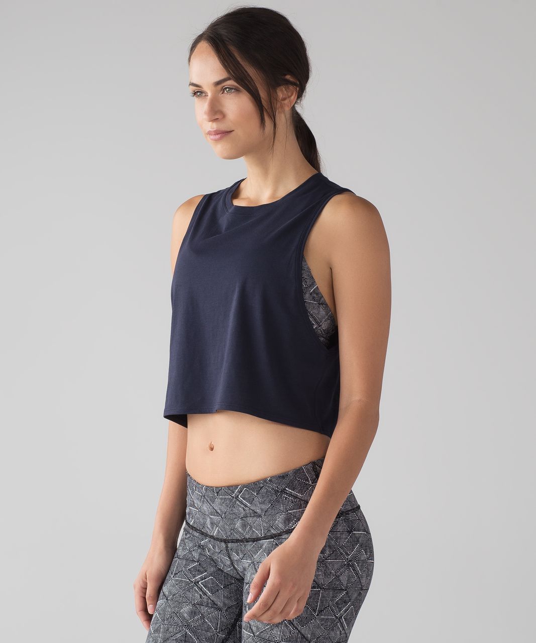 Lululemon Cut Back Crop Tank - Midnight Navy