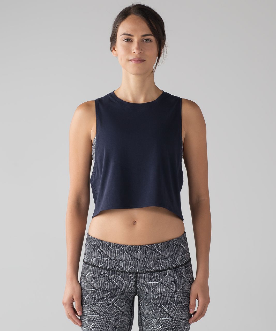 Lululemon Cut Back Crop Tank - Midnight Navy - lulu fanatics