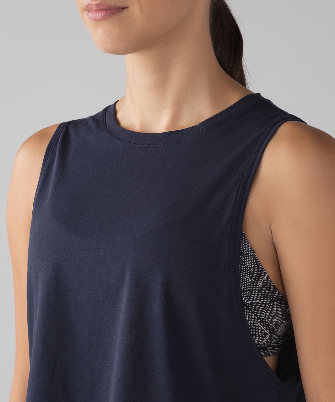 Lululemon Cut Back Crop Tank - Midnight Navy