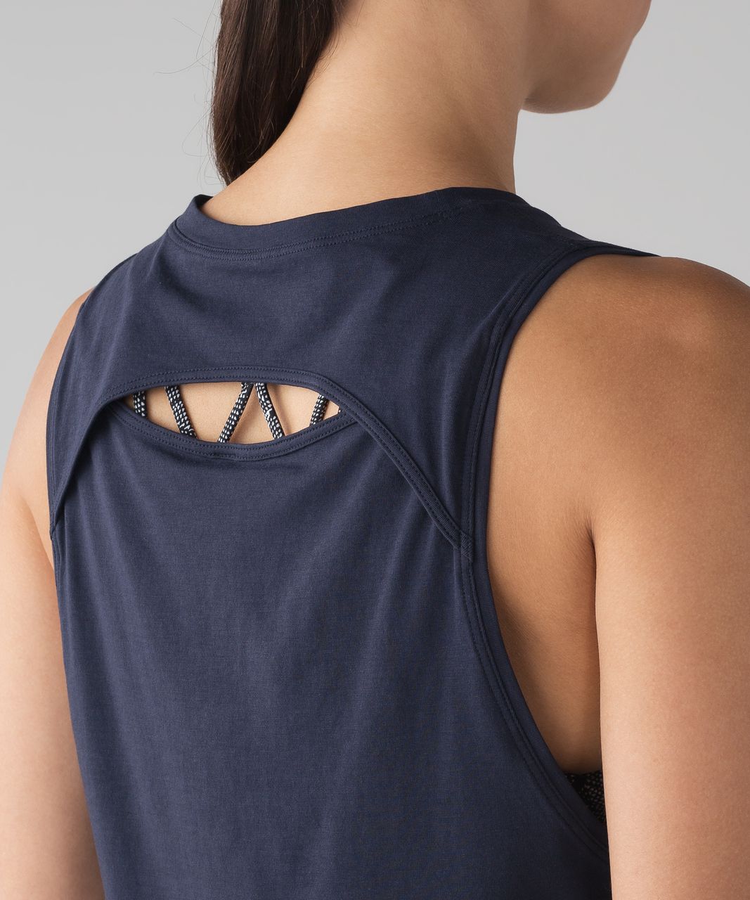 Lululemon Cut Back Crop Tank - Midnight Navy