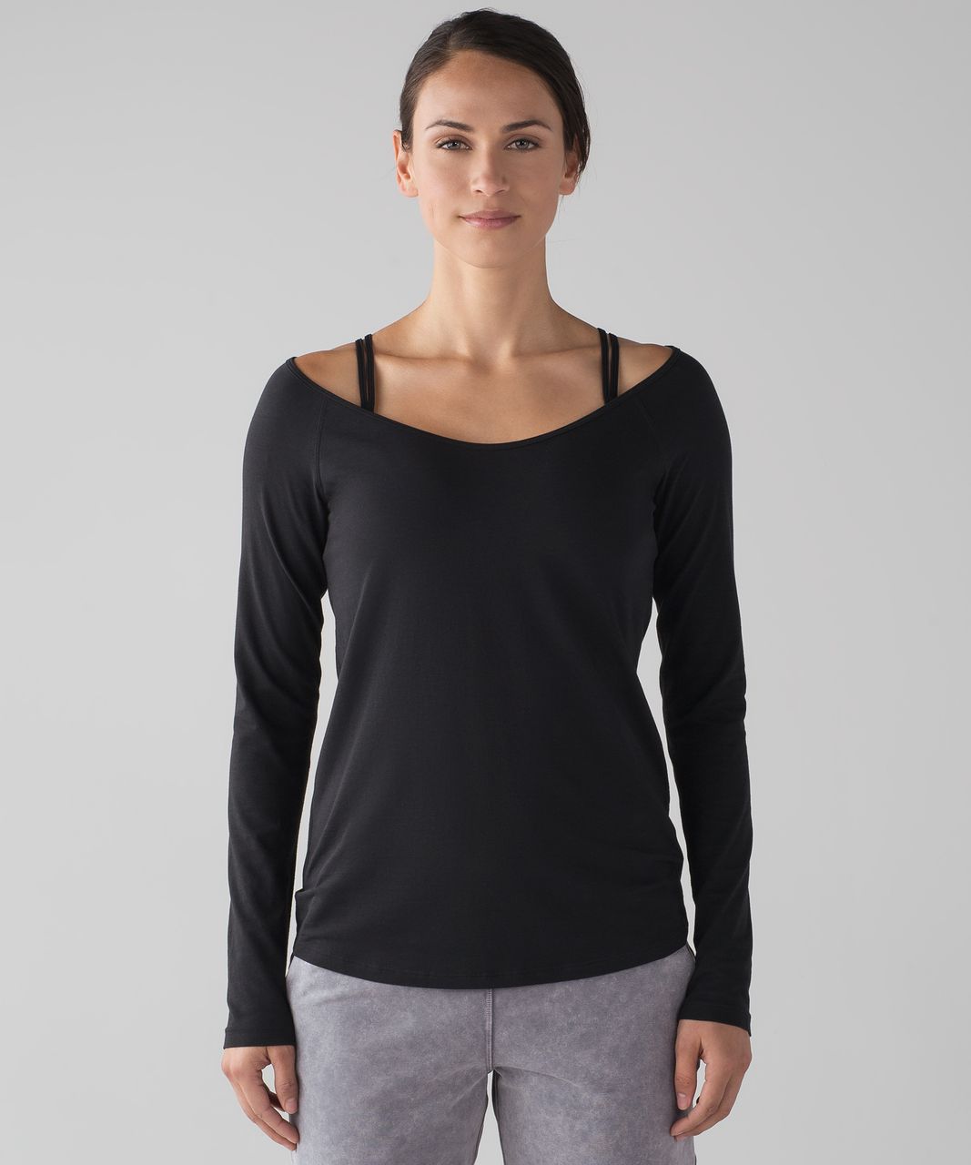 Lululemon Cardero Long Sleeve Tee - Black - lulu fanatics