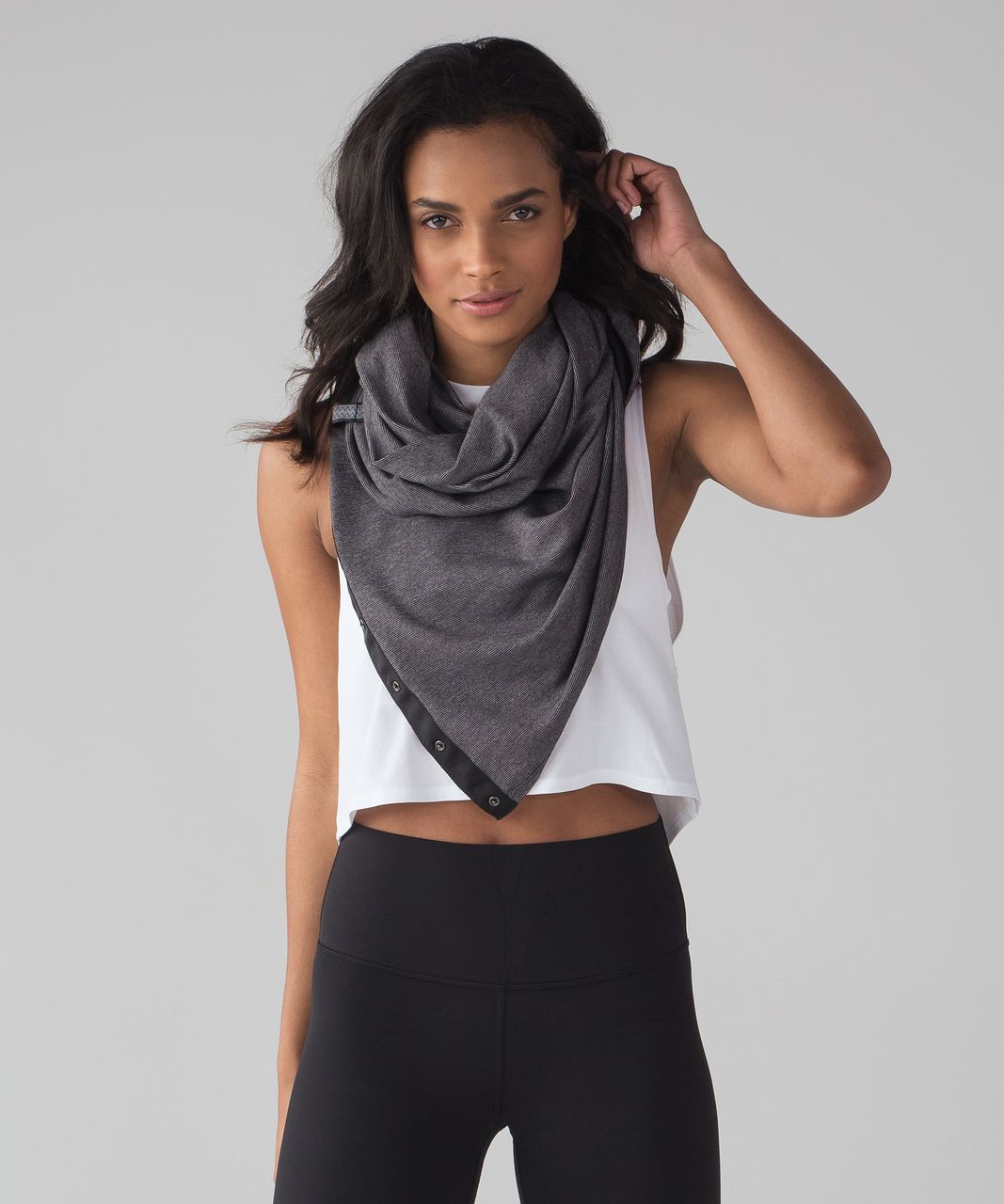 Lululemon Vinyasa Scarf *Rulu - Wee Stripe Black Heathered Slate / Black