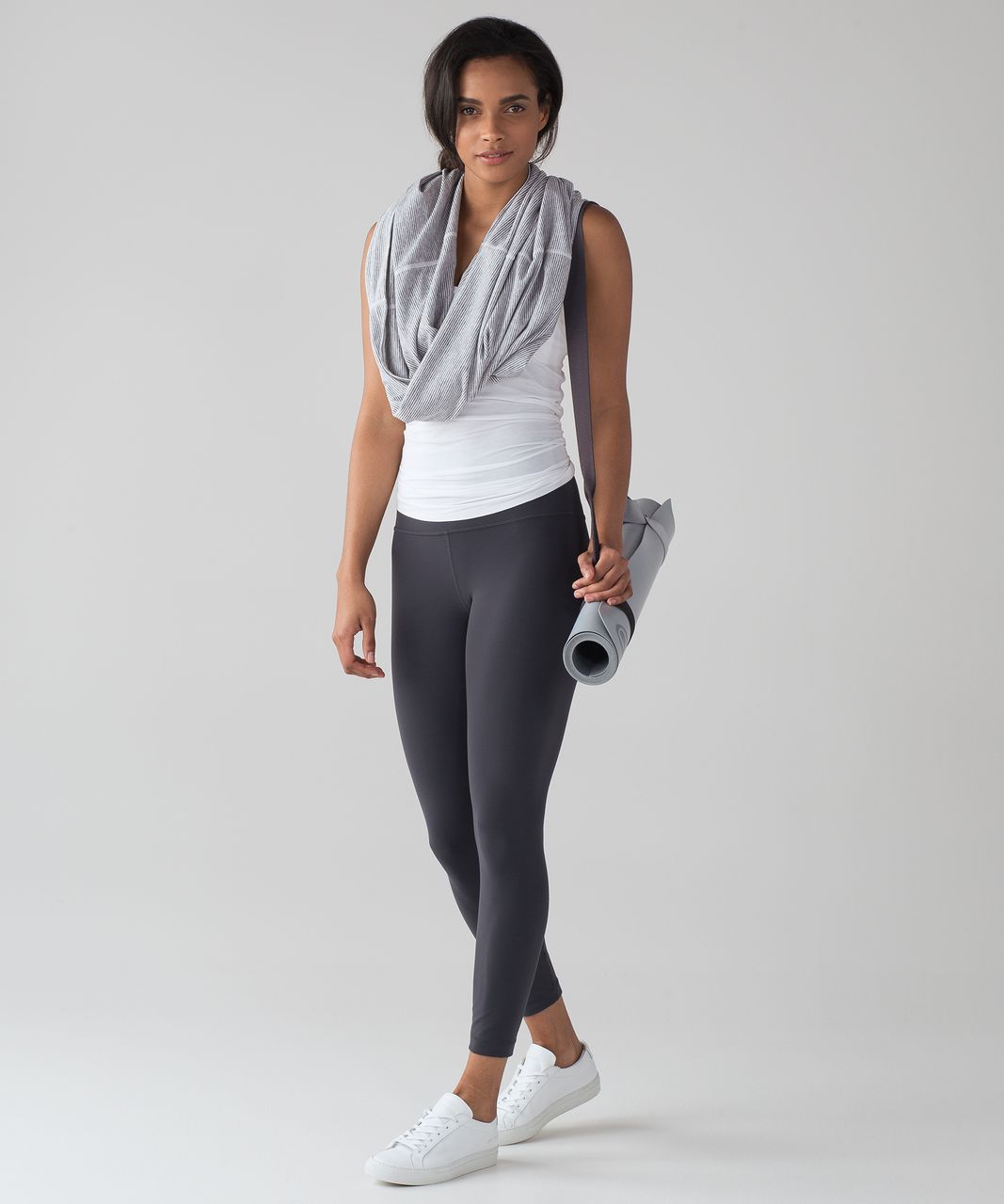 Lululemon Vinyasa Scarf *Rulu - Tonka Stripe Heathered Slate White