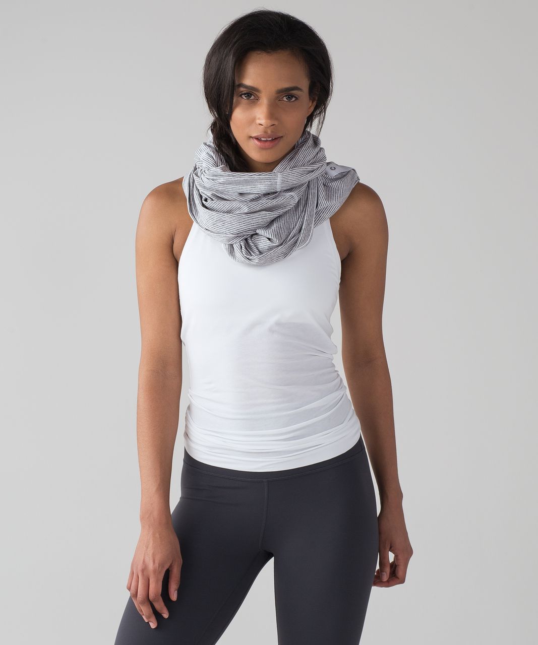 Lululemon Vinyasa Scarf *Rulu - Tonka Stripe Heathered Slate White - lulu  fanatics