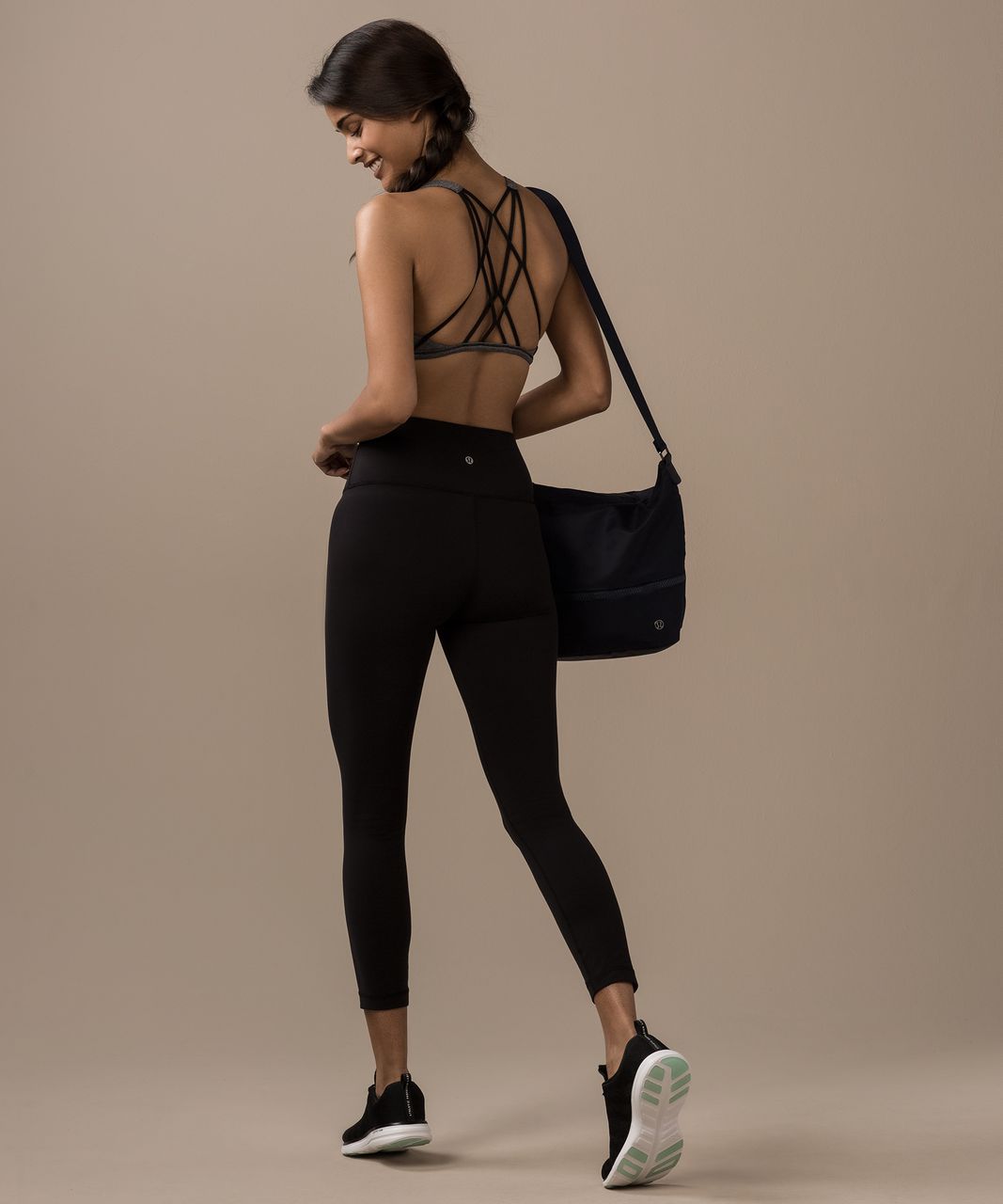 Lululemon Free To Be Zen Bra - Heathered Black / Black - lulu fanatics