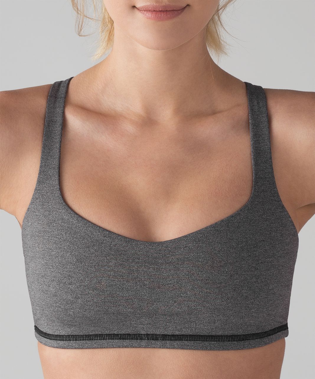 Lululemon Free To Be Bra - Heathered Black / Black - lulu fanatics