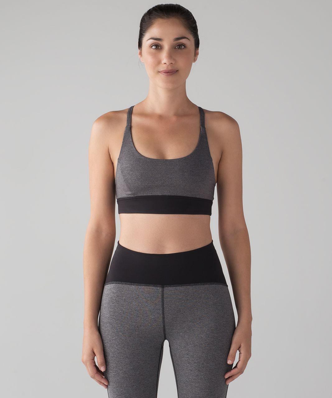 Lululemon Train Times Bra - Heathered Black / Black