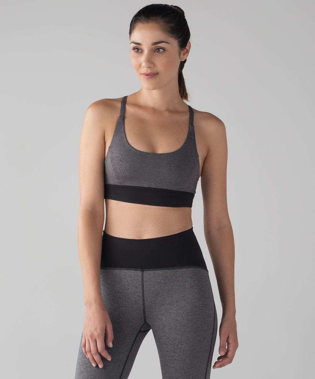 Lululemon Train Times Bra - Heathered Black / Black