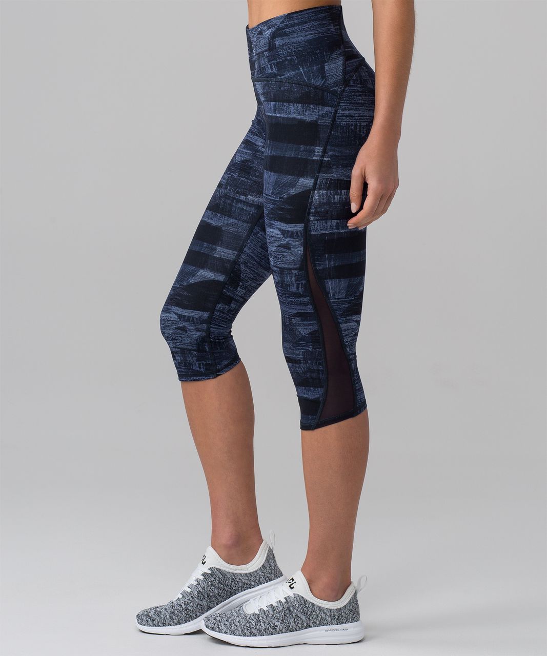 Lululemon Train Times Crop (17") - Transition Multi Midnight Navy / Black