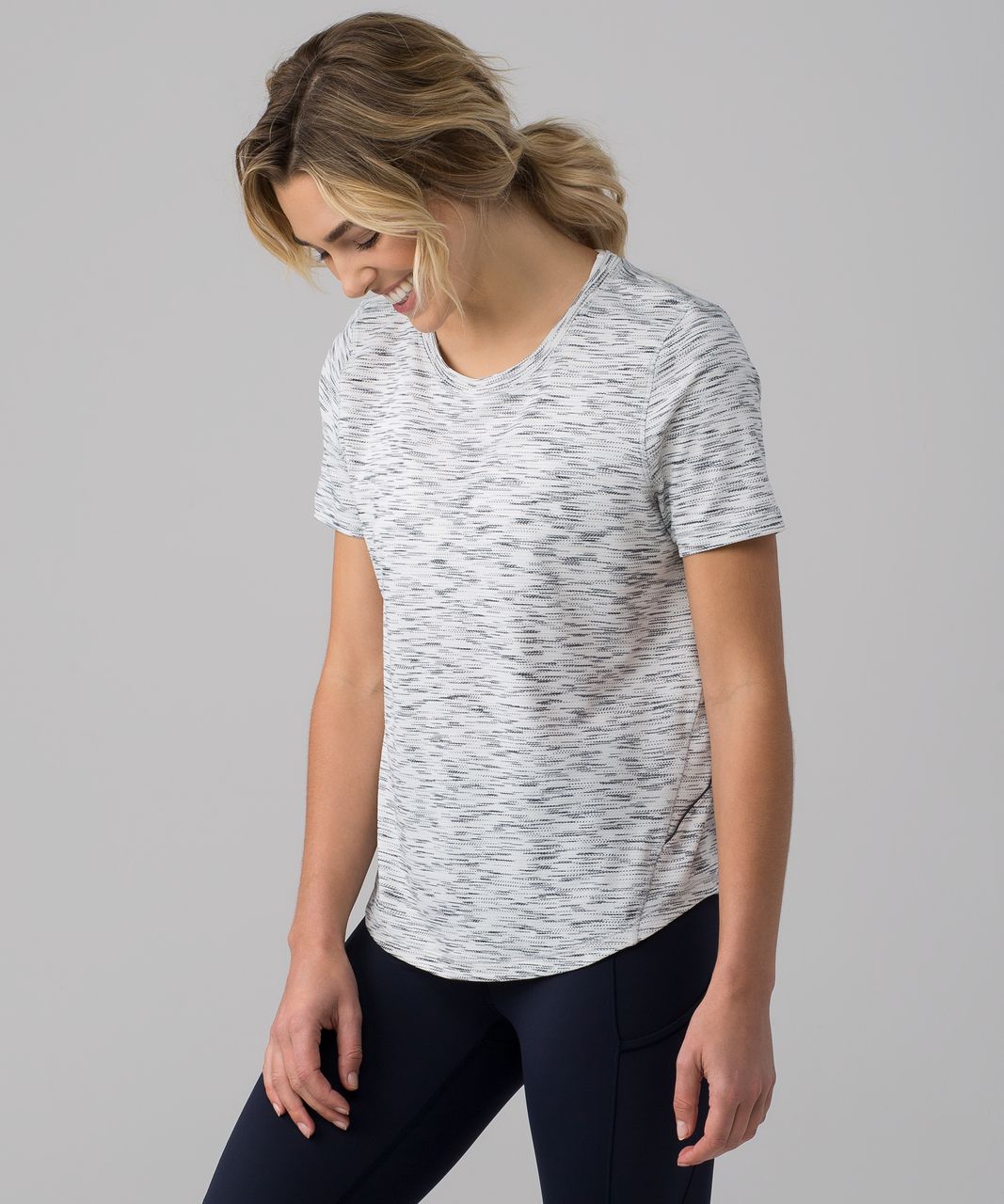 Lululemon Long Distance Short Sleeve - Tiger Space Dye Black White (First Release)