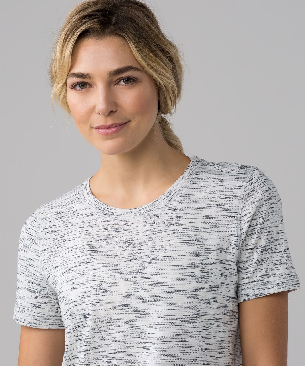 Lululemon Long Distance Short Sleeve - Tiger Space Dye Black White