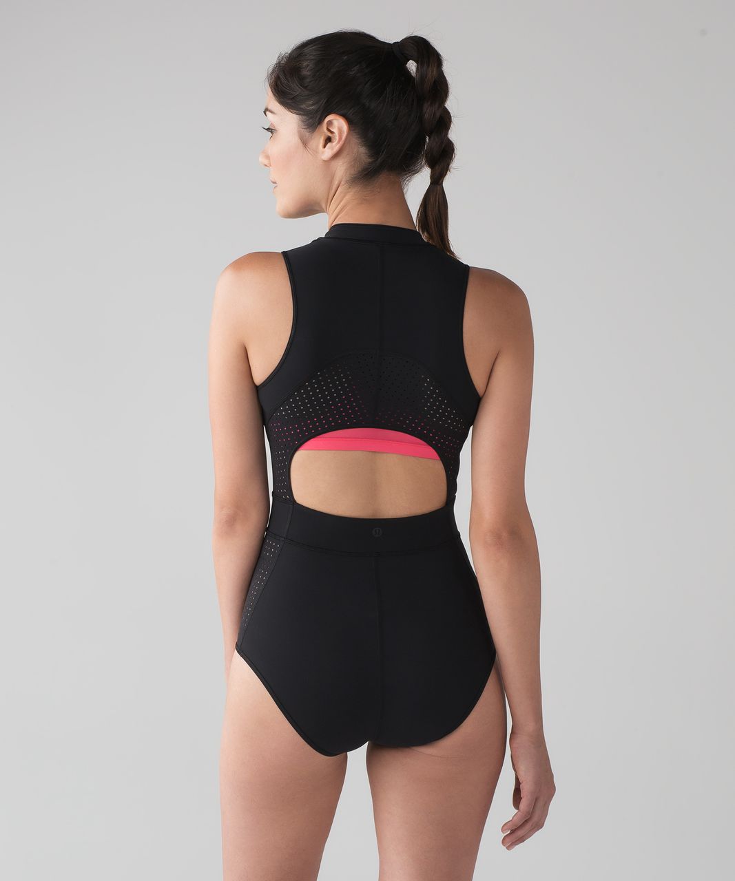 Lululemon Waterside High-Neck One-Piece Swimsuit *Medium Bum Coverage -  Black - lulu fanatics