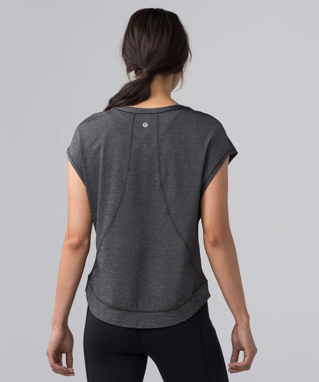 Lululemon Pace Perfect Short Sleeve - Heathered Black / Black