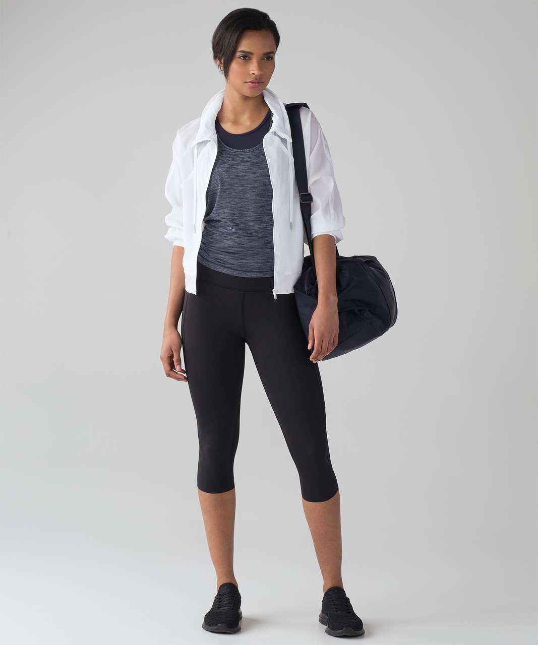 Lululemon Pace Perfect Crop (17) - Air Time White Black / Black - lulu  fanatics