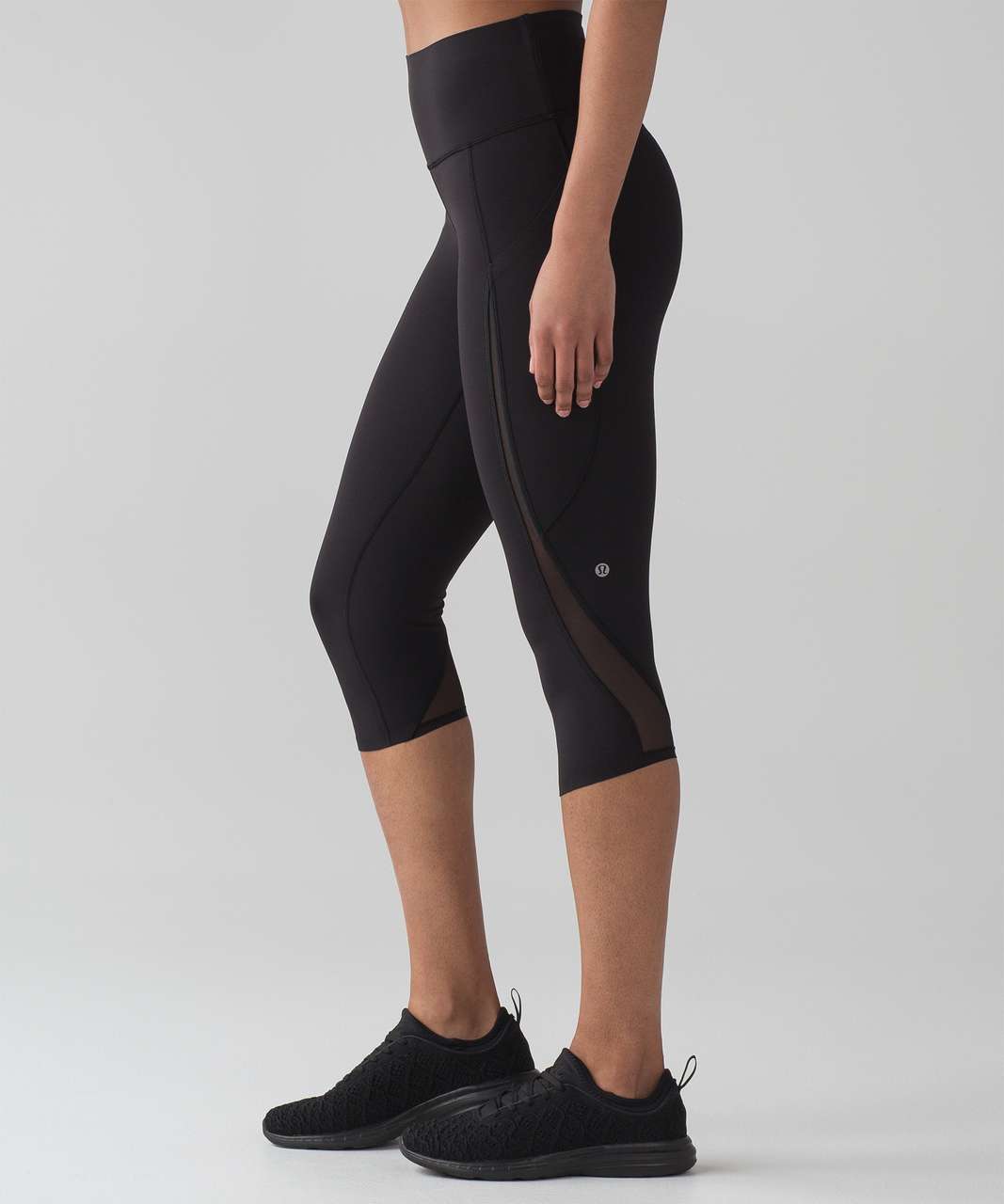 Lululemon Mind Over Miles Crop 17 Black Active Leggings Yoga Run