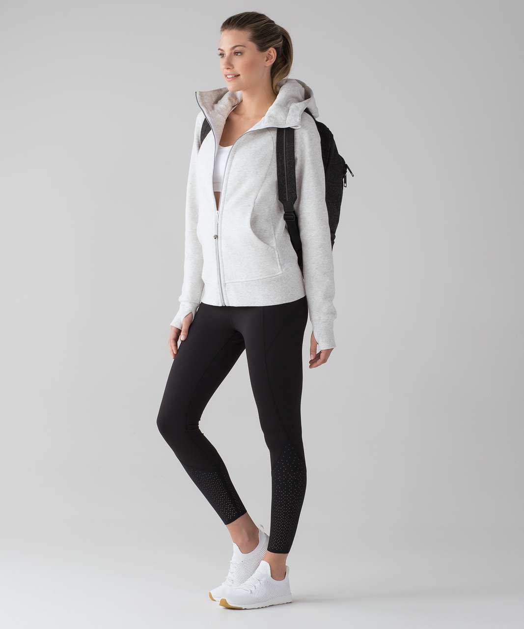 Lululemon Scuba Hoodie *Light Cotton Fleece - Heathered White (First Release)