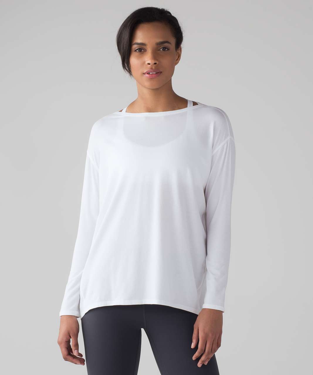 Lululemon Back in Action Long-Sleeve Shirt - White/Neutral - Size 6 Pima Cotton Fabric