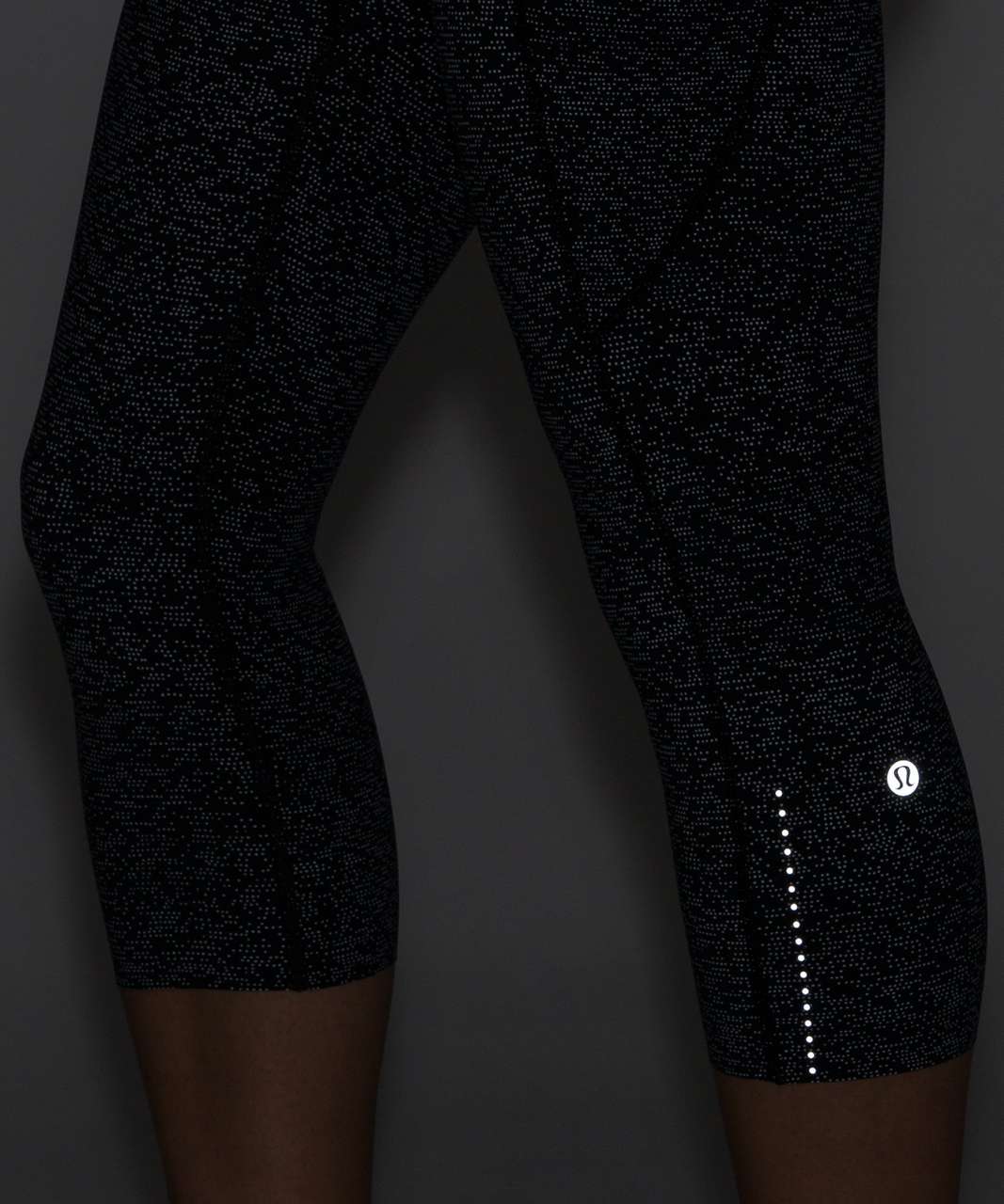 Lululemon Fast & Free Crop II (Nulux 19"") - Soundwave Alpine White Black