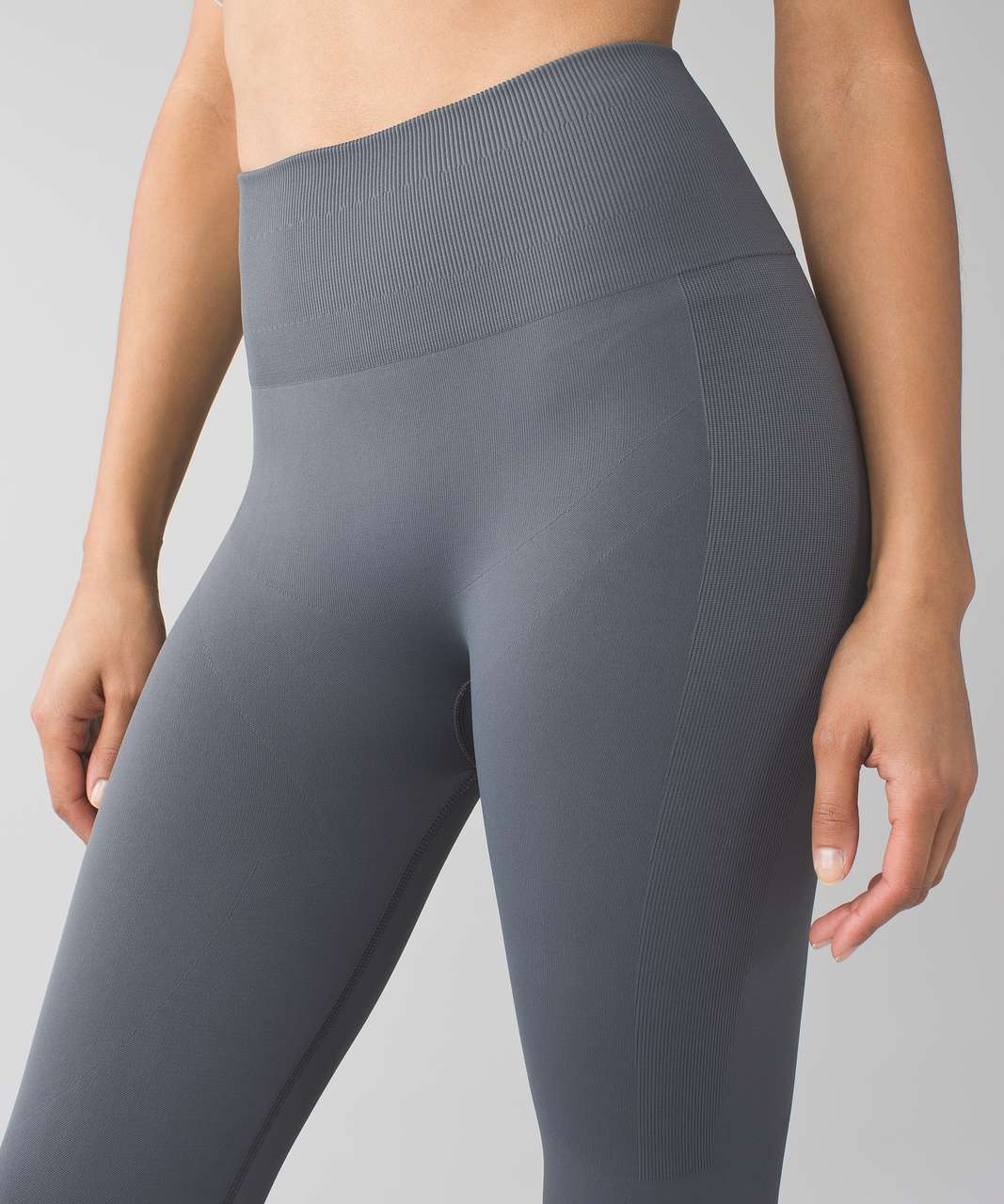 Lululemon Zone In Compression Tight Leggings Dark Slate Seamless High Rise  4