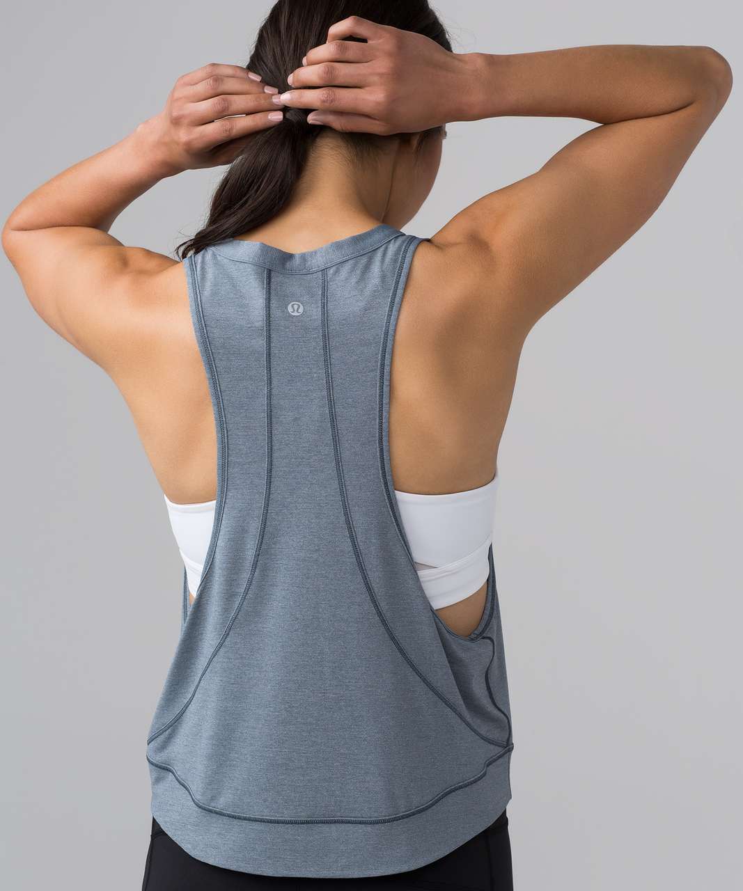 Lululemon Pace Perfect Tank - Heathered Sterling / Sterling - lulu fanatics