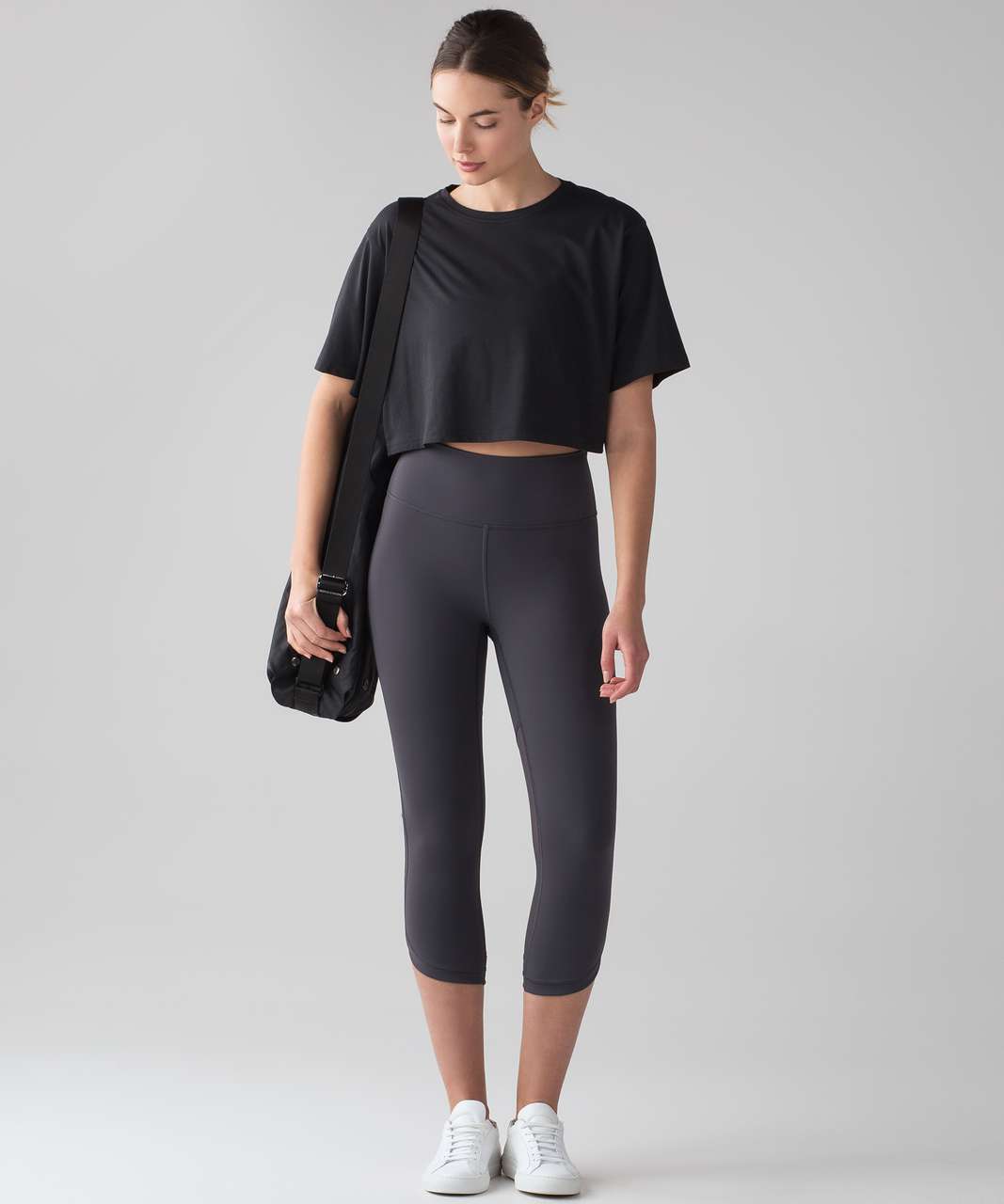 Lululemon Cortes Crop T-Shirt *Logo - Black - lulu fanatics