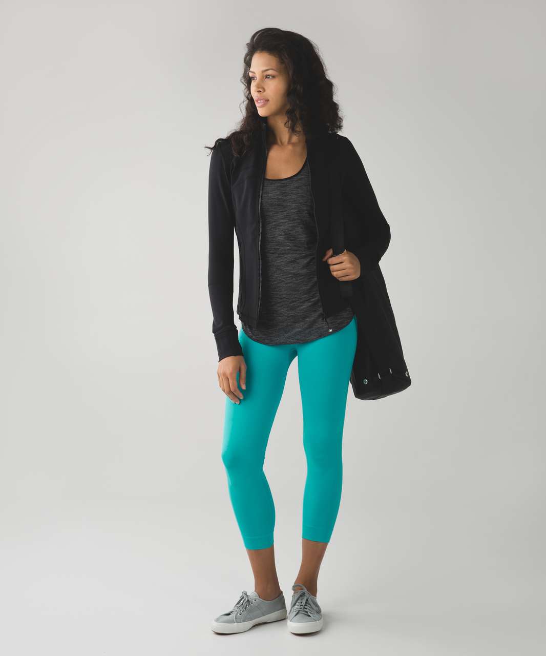 Lululemon Lululemon Zone In Crop Compression Leggings in Forage Teal