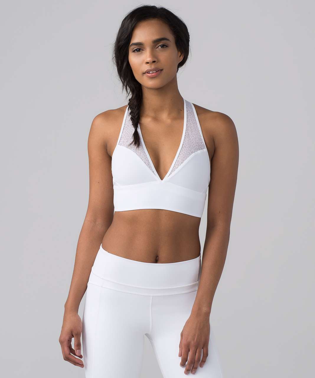 New Goals Twisted Multi Strap Sports Bra in White