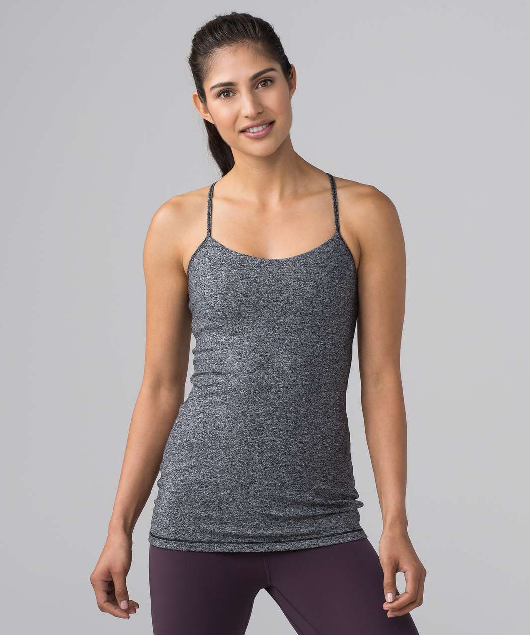 Lululemon Power Pose Tank - Heathered Black - lulu fanatics