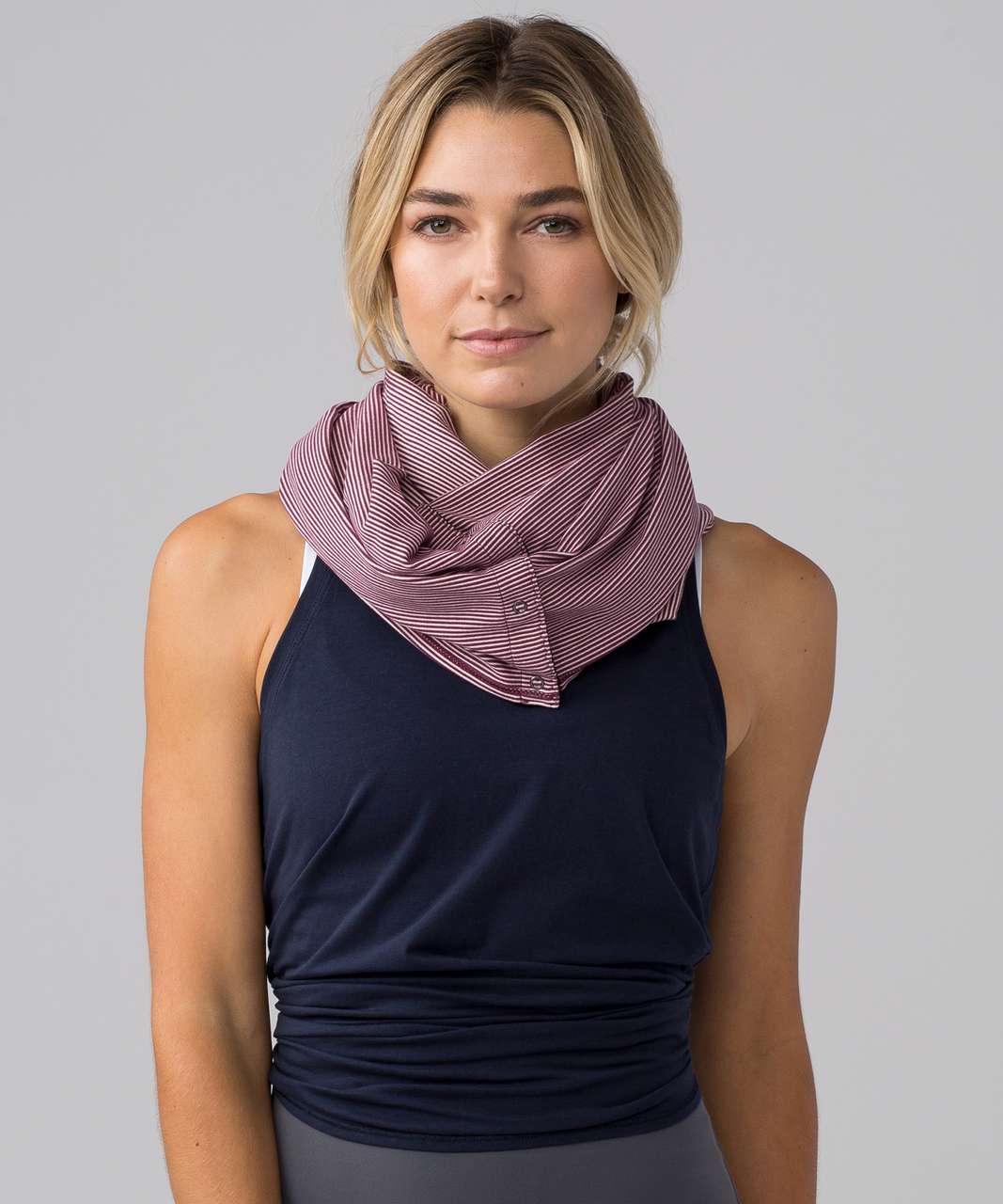 Lululemon Vinyasa Scarf (Rulu) - Tonka Stripe Red Grape Minty Pink