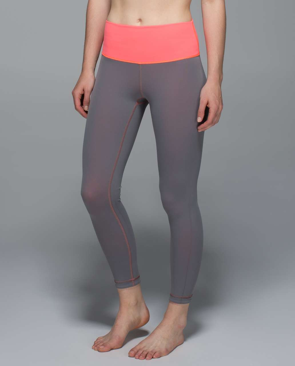Lululemon Pink Gray High Times Pant Reversible 7/8 Leggings Yoga
