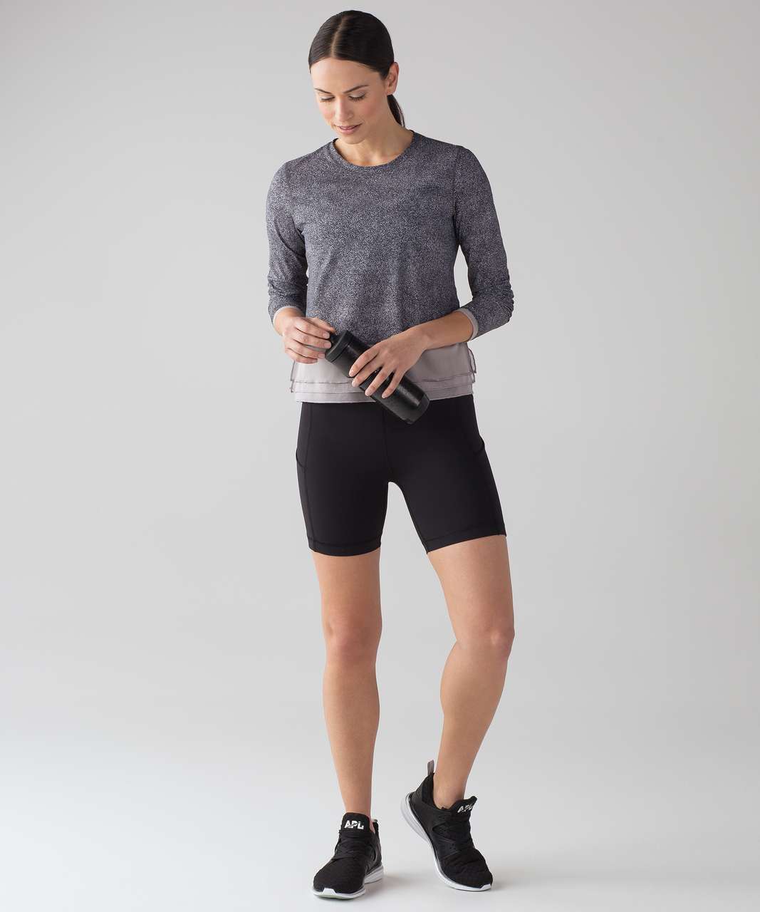 Lululemon Sole Training Long Sleeve (UV Protection) - Sea Spray Alpine White Dark Chrome