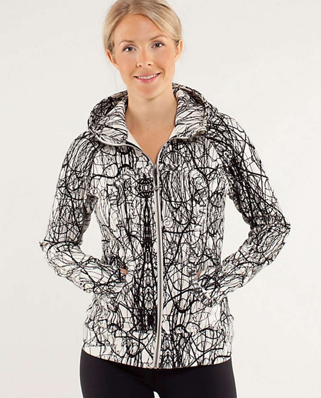 lululemon athletica, Tops, Lululemon Limited Edition Scuba Hoodie Swirl  Print Inkwell Black And White