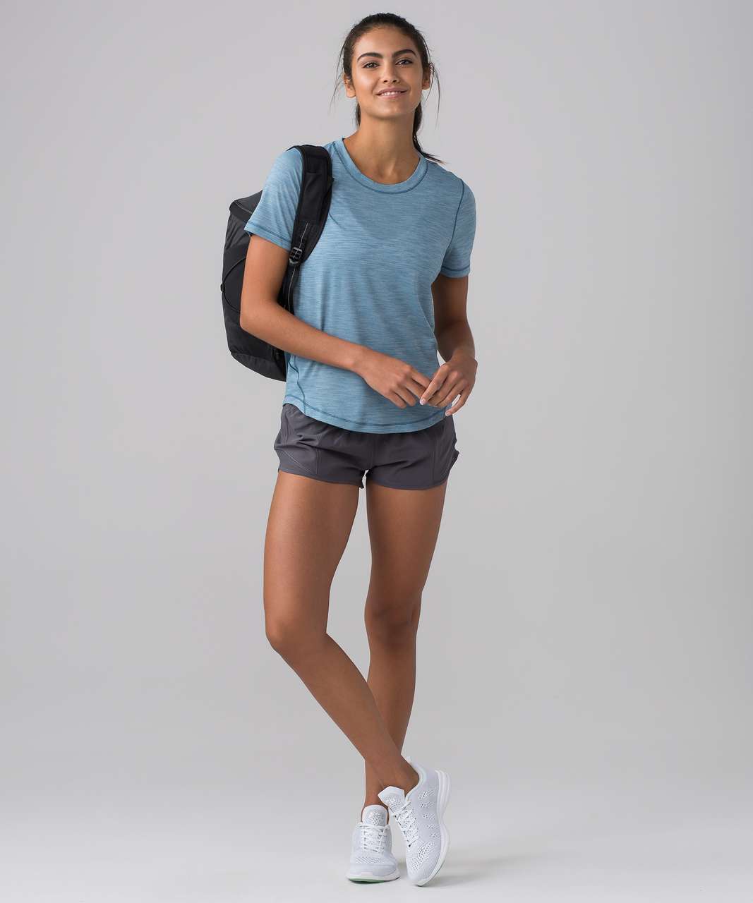 Lululemon Long Distance Short Sleeve - Heathered Seascape