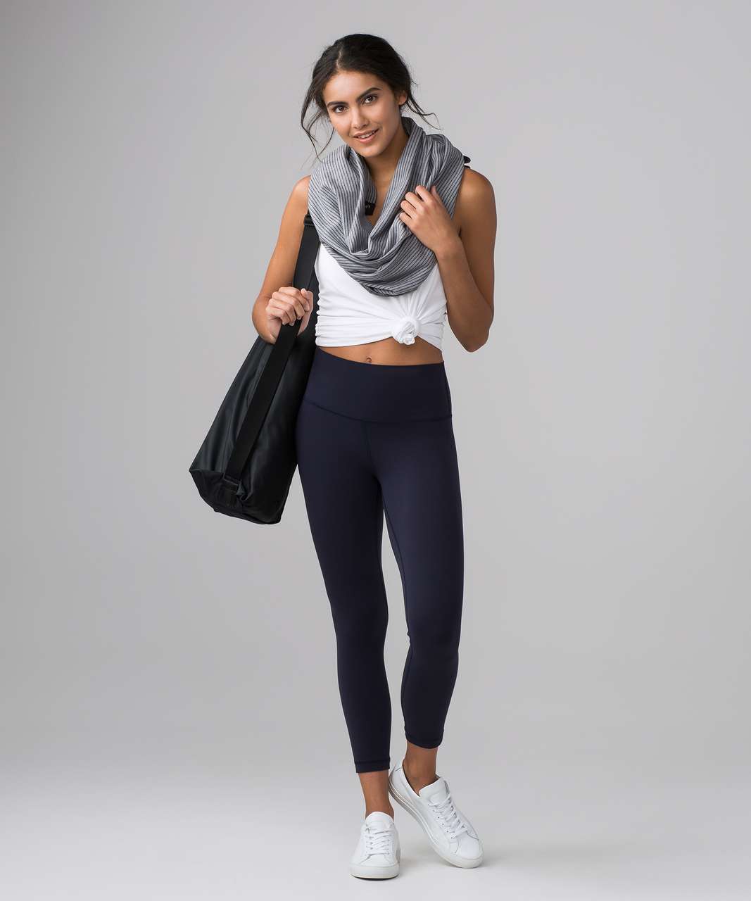 Lululemon Vinyasa Scarf *Rulu - Hyper Stripe Heathered Battleship Heathered Black / Heathered Black