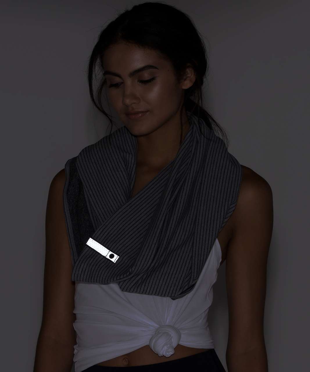 Lululemon Vinyasa Scarf *Rulu - Hyper Stripe Heathered Battleship Heathered Black / Heathered Black